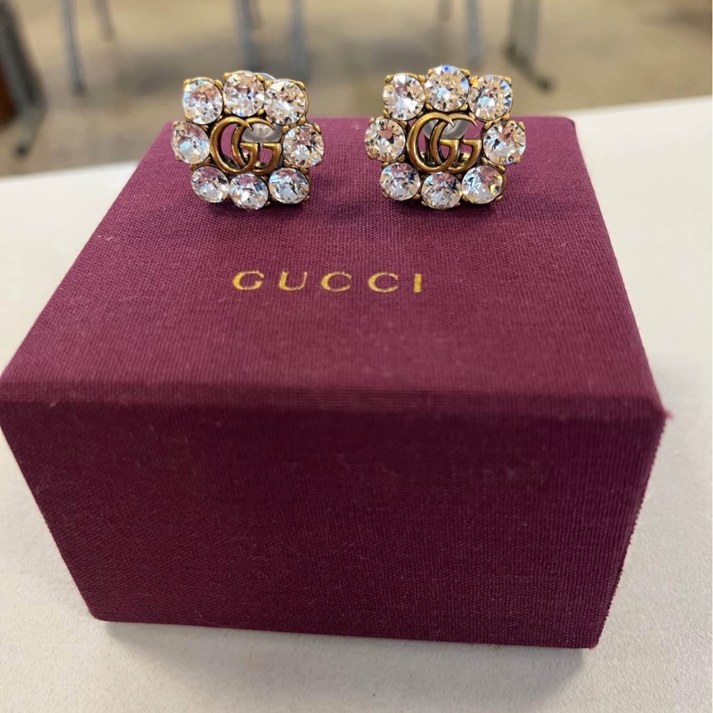 Gucci Crystal Double G Earrings